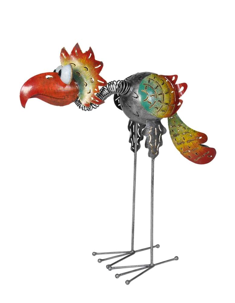 Vogel, "Mr. Stringer", Farbe silber, Höhe 75 cm, Metallfigur, 1182, Medusa